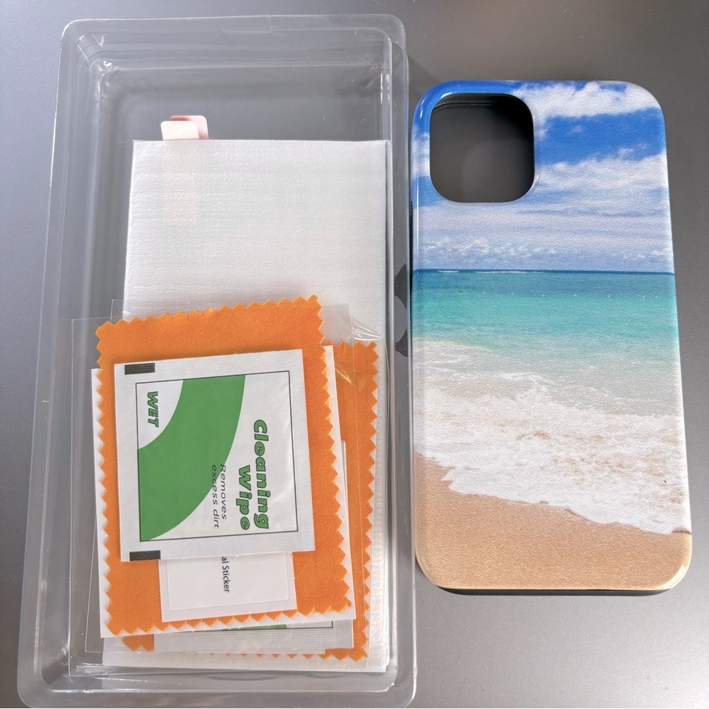 iPhone 12 mini phone case with 2 screen protectors